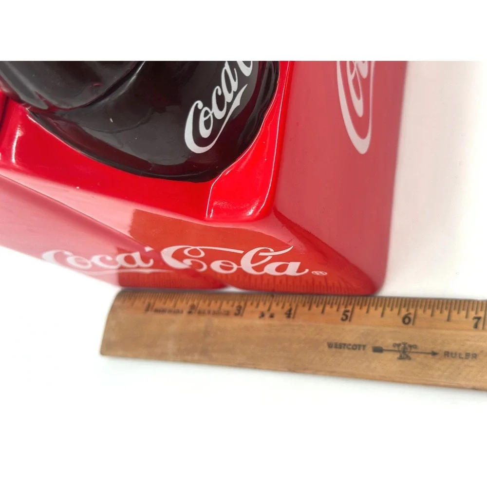 Coca-Cola Gibson Ceramic 6-Pack Bottle Carrier Cookie Jar Red White 2001 Vintage